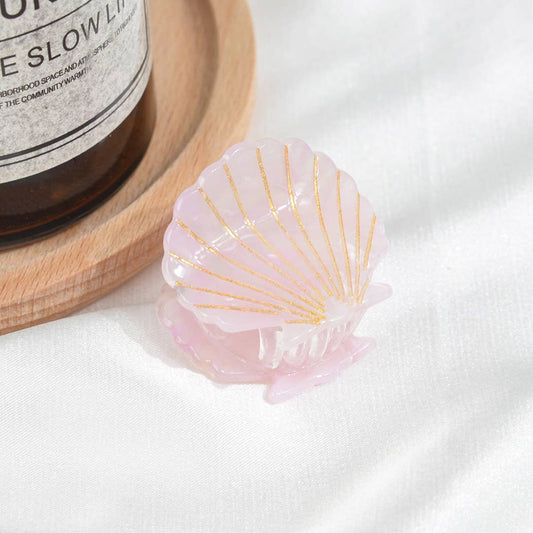 1.61'' Acetate Small Scallop Shape Claw Clip, Eco-Friendly: LightPurple